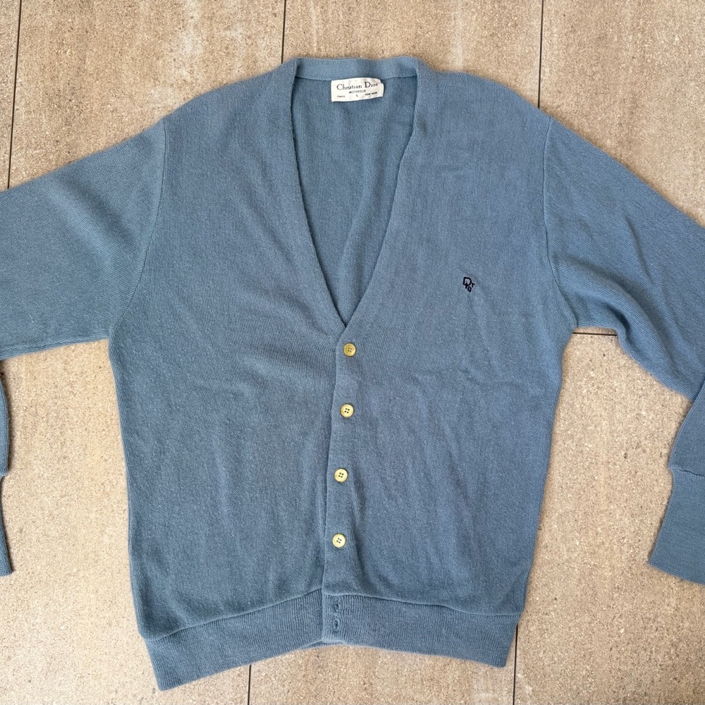 Dior Steel Blue Men's Cardigan